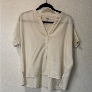 Madewell Cream V-Neck Blouse